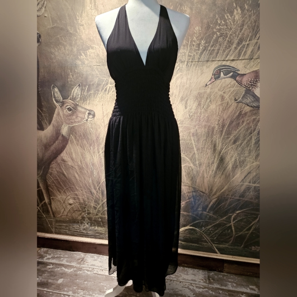 AUSTIN JADE Silk Black Bohemian St. Barts dress M~NWT 248$